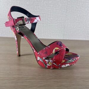 G By Guess Floral Platform Heels Pink Tropical Stiletto Sandals Size 10M